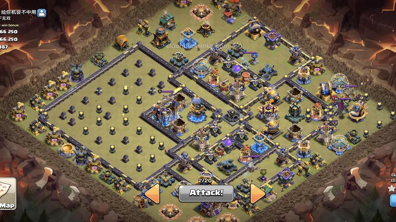 I need help finding this base. We attacked it 8 times with different strategies but it we couldn’t destroy it 100% Super yeti, fireball smash failed twice and throwers couldn’t break through. — TH18 War Base